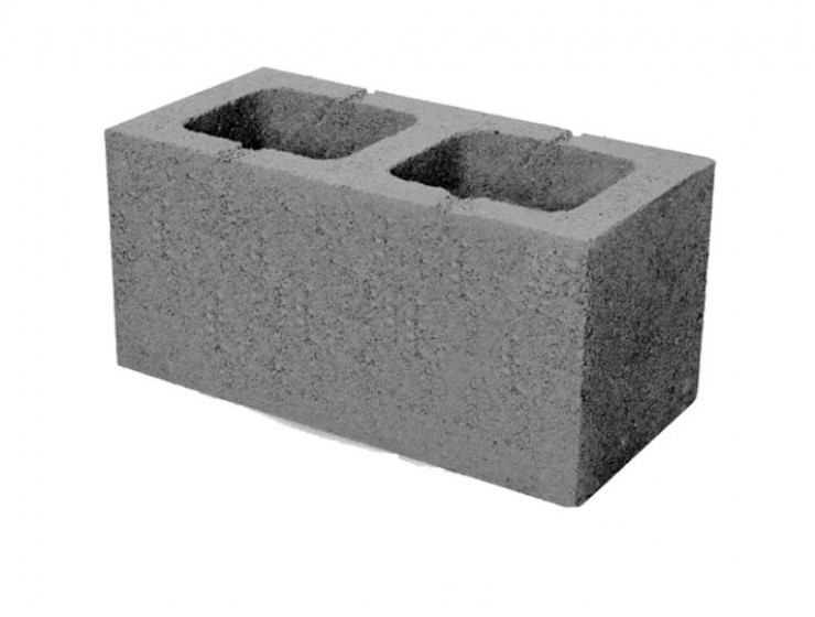 Блок пескобетонный серый 390x190x188мм