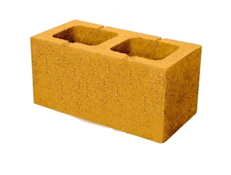 Блок пескобетонный желтый 390x190x188мм